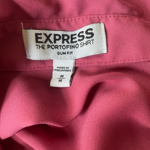 Express Dusty Rose Bow Sleeve Portofino Blouse ~ M ~ - Picture 5 of 6